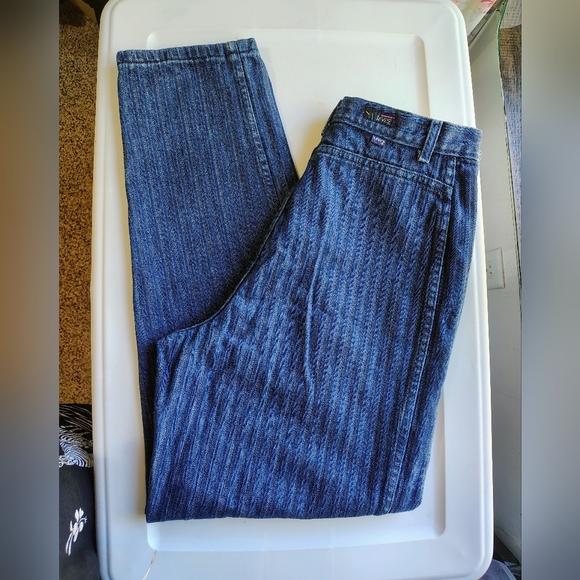 Levi's vintage denim mom jean women's high rise tapered textured striped sz 16. - Picture 12 of 16